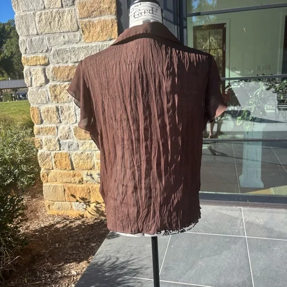 🌸 Y2K Robbie Bee Sheer Ruffle Blouse – Size 10 - Picture 2 of 4